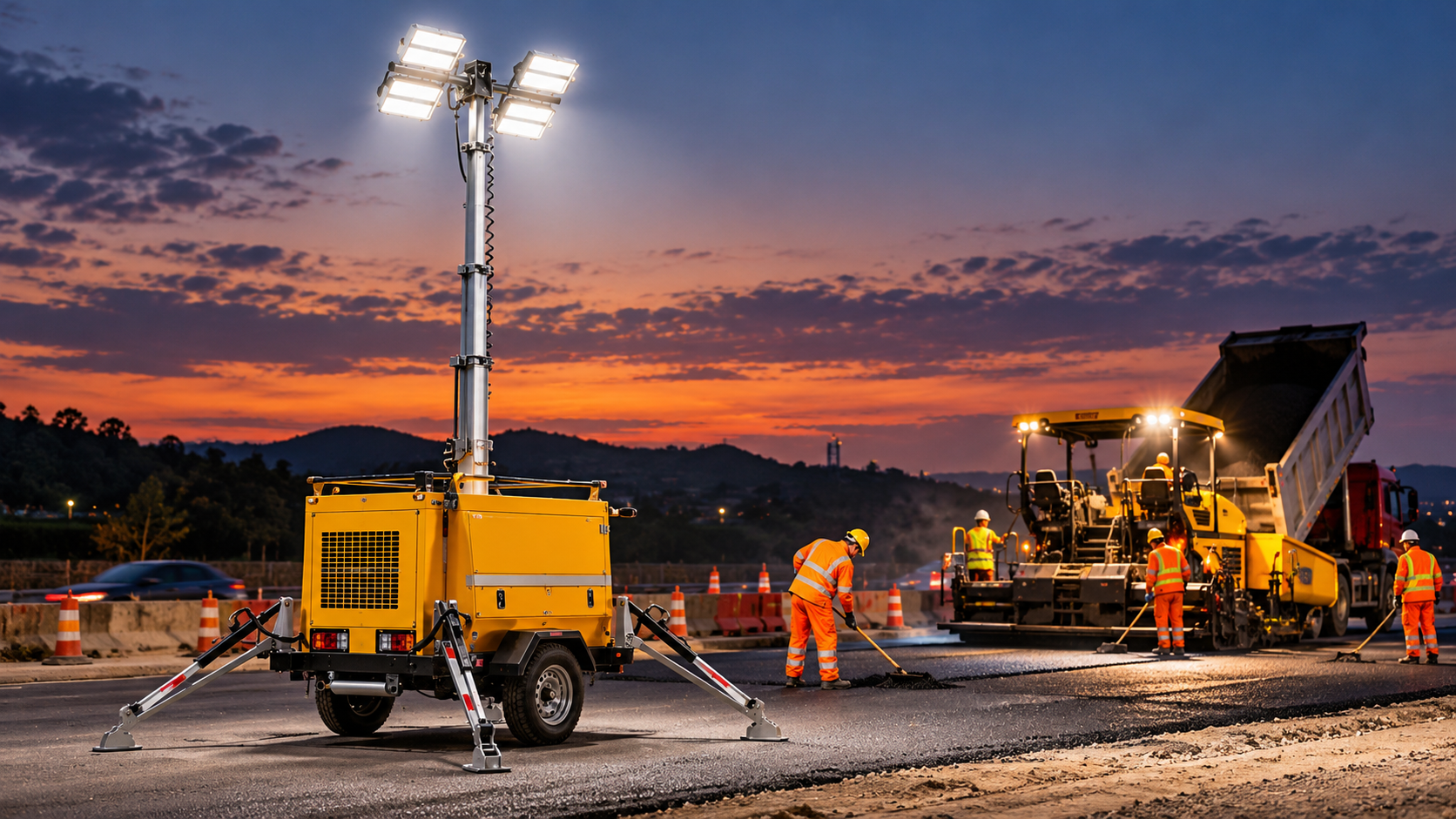 Representative mobile lighting tower application scene
